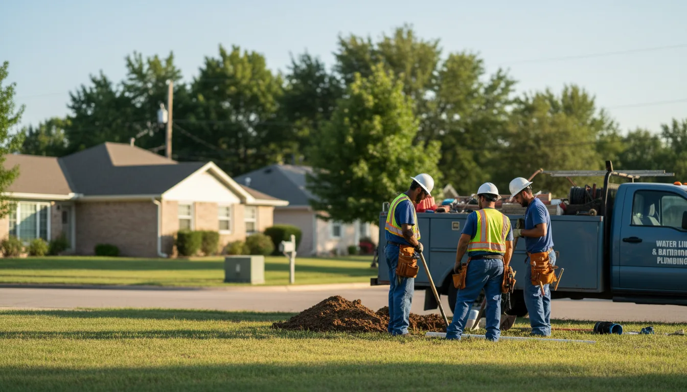 Residential water line and bathroom plumbing service in Greenfield, OK